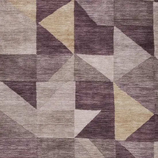Plum And Wheat Geometric Washable Indoor Outdoor Area Rug Photo 2