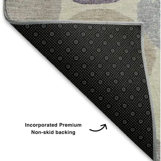 Plum Beige And Blue Geometric Washable Area Rug With UV Protection Photo 7
