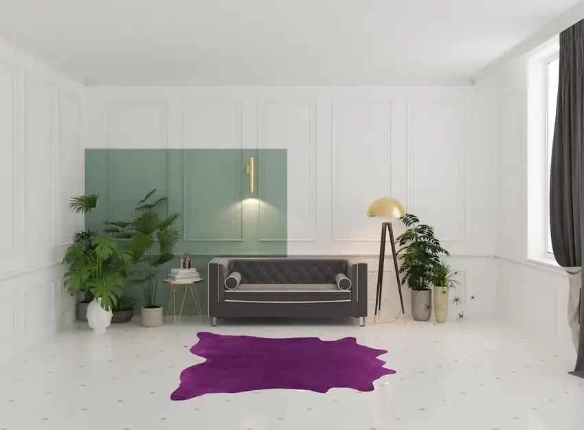 Plum Cowhide Handmade Area Rug Photo 2