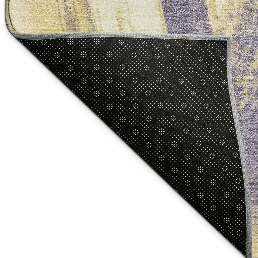 Plum Gold And Beige Abstract Washable Indoor Outdoor Area Rug Photo 9