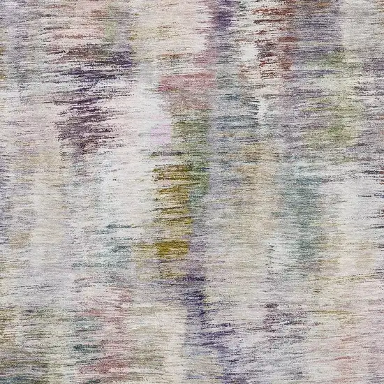 Plum Gold And Ivory Abstract Washable Area Rug With UV Protection Photo 4