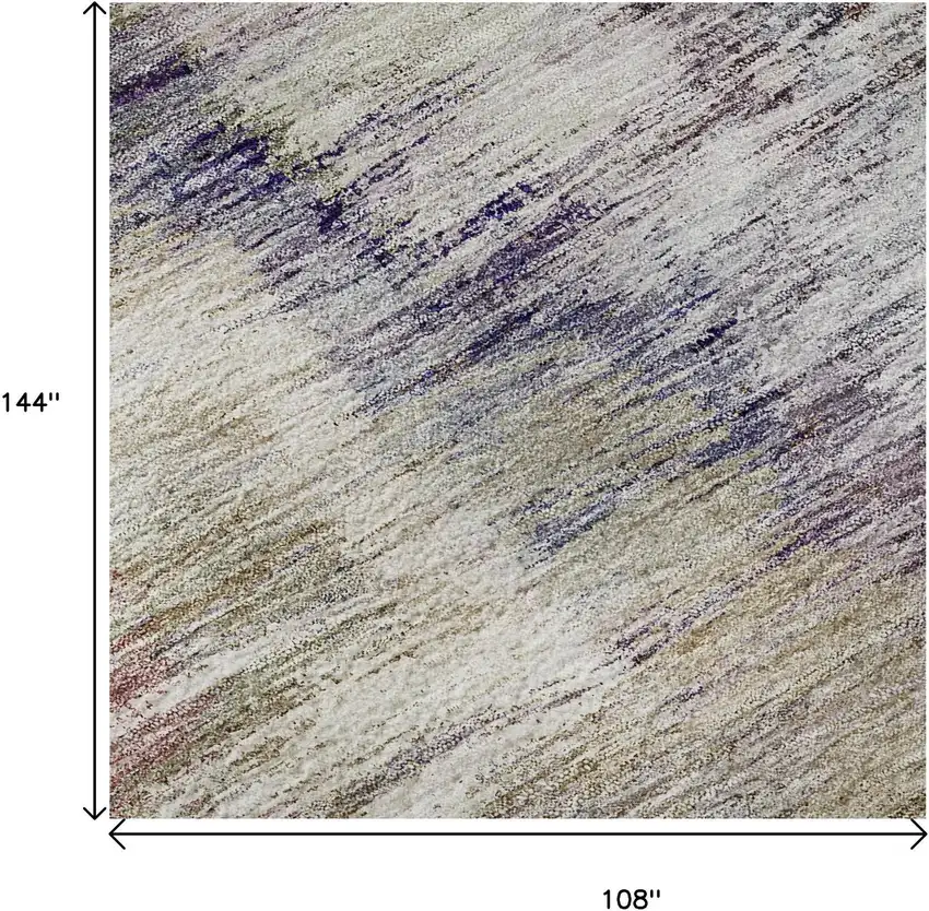 Plum Gold And Ivory Abstract Washable Area Rug With UV Protection Photo 9