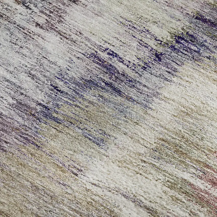 Plum Gold And Ivory Abstract Washable Area Rug With UV Protection Photo 3