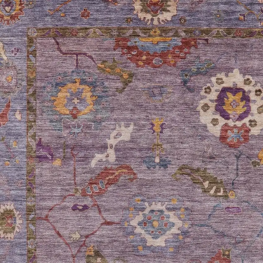 Plum Gold And Red Floral Medallion Washable Indoor Outdoor Area Rug Photo 7