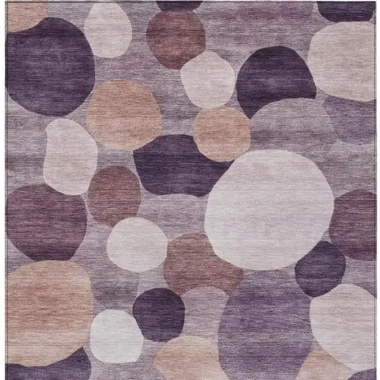Plum Gray And Ivory Geometric Washable Indoor Outdoor Area Rug Photo 3