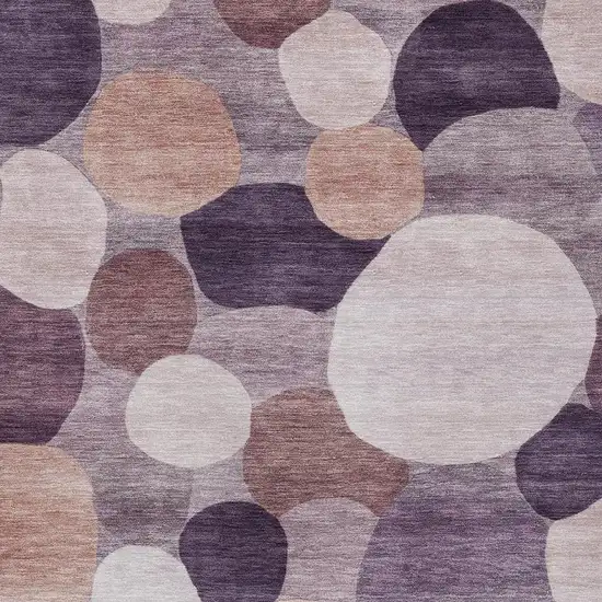Plum Gray And Ivory Geometric Washable Indoor Outdoor Area Rug Photo 2