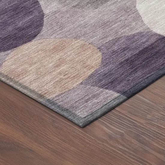 Plum Gray And Ivory Geometric Washable Indoor Outdoor Area Rug Photo 5