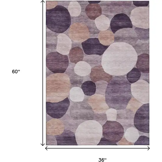 Plum Gray And Ivory Geometric Washable Indoor Outdoor Area Rug Photo 7