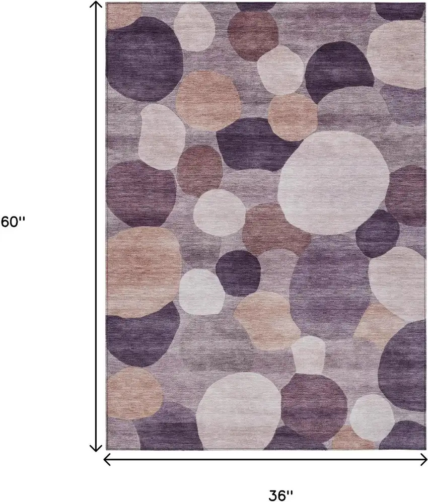 Plum Gray And Ivory Geometric Washable Indoor Outdoor Area Rug Photo 7
