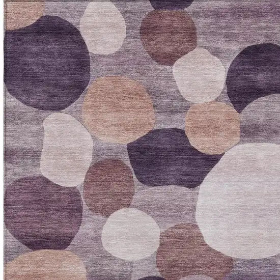 Plum Gray And Ivory Geometric Washable Indoor Outdoor Area Rug Photo 2