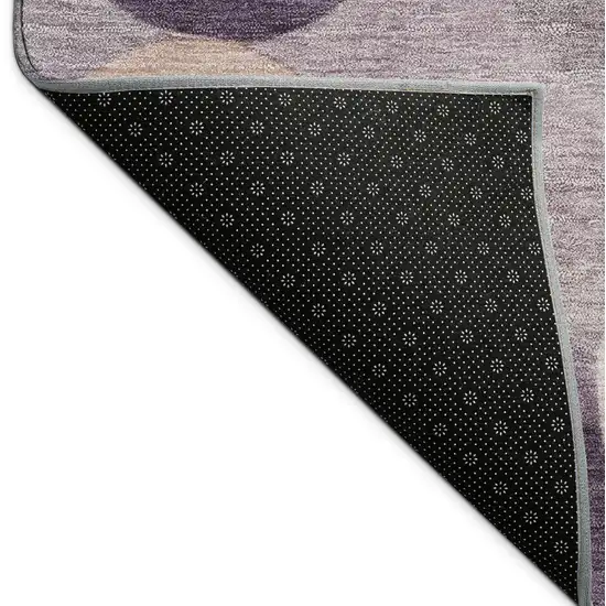 Plum Gray And Ivory Geometric Washable Indoor Outdoor Area Rug Photo 9
