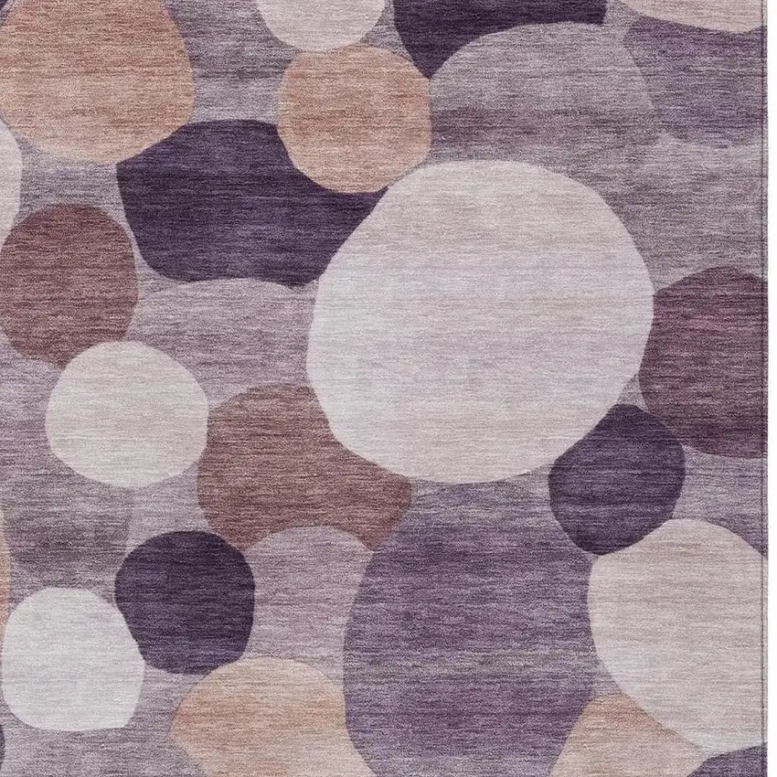 Plum Gray And Ivory Geometric Washable Indoor Outdoor Area Rug Photo 2
