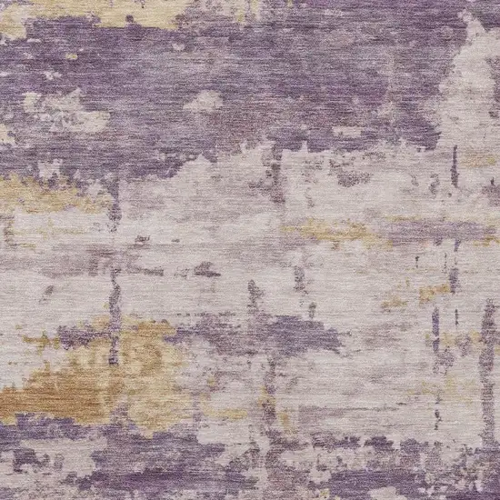 Plum Ivory And Gold Abstract Washable Indoor Outdoor Area Rug Photo 3