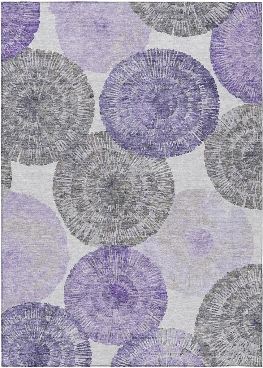 Plum Ivory And Khaki Abstract Washable Indoor Outdoor Area Rug Photo 2