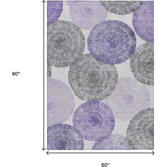 Plum Ivory And Khaki Abstract Washable Indoor Outdoor Area Rug Photo 3