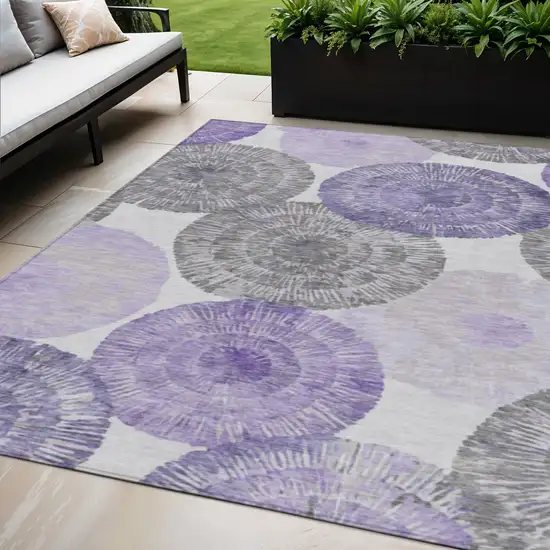 Plum Ivory And Khaki Abstract Washable Indoor Outdoor Area Rug Photo 1
