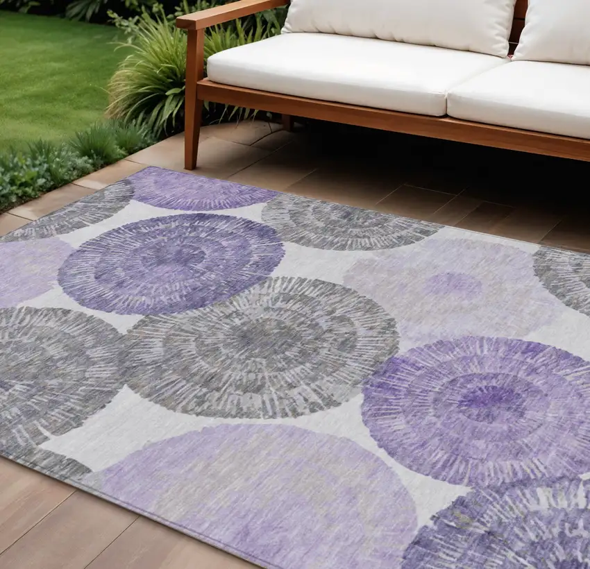 Plum Ivory And Khaki Abstract Washable Indoor Outdoor Area Rug Photo 1