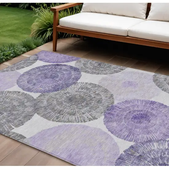 Plum Ivory And Khaki Abstract Washable Indoor Outdoor Area Rug Photo 1
