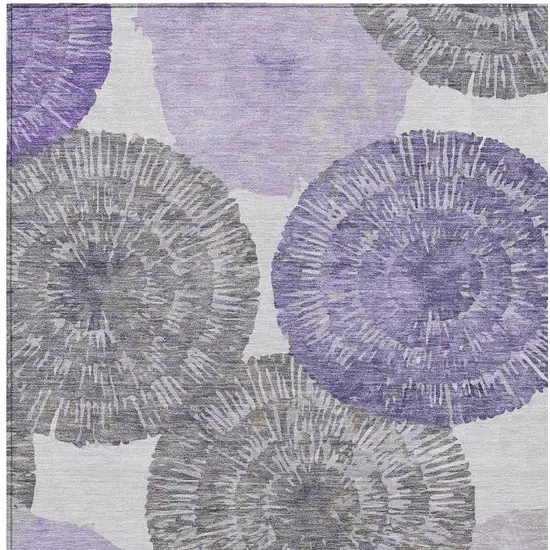 Plum Ivory And Khaki Abstract Washable Indoor Outdoor Area Rug Photo 4