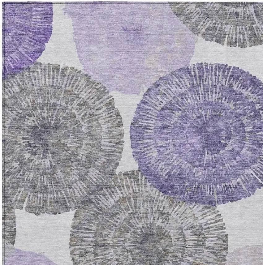 Plum Ivory And Khaki Abstract Washable Indoor Outdoor Area Rug Photo 4