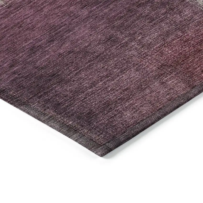 Plum Mauve And Beige Abstract Washable Indoor Outdoor Area Rug Photo 3