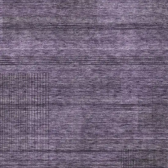 Plum Purple And Gray Striped Washable Indoor Outdoor Area Rug Photo 6