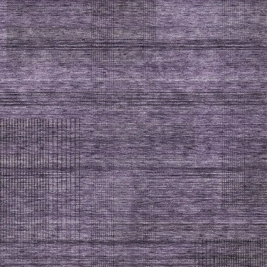 Plum Purple And Gray Striped Washable Indoor Outdoor Area Rug Photo 6
