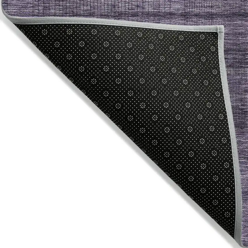 Plum Purple And Gray Striped Washable Indoor Outdoor Area Rug Photo 4