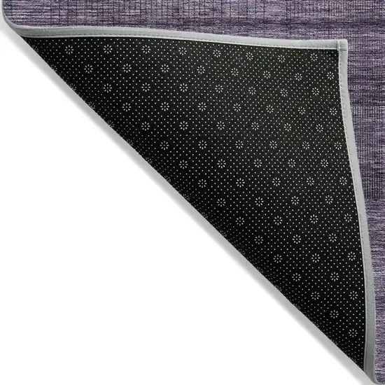 Plum Purple And Gray Striped Washable Indoor Outdoor Area Rug Photo 4