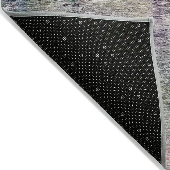 Plum Purple And Ivory Abstract Washable Indoor Outdoor Area Rug Photo 4