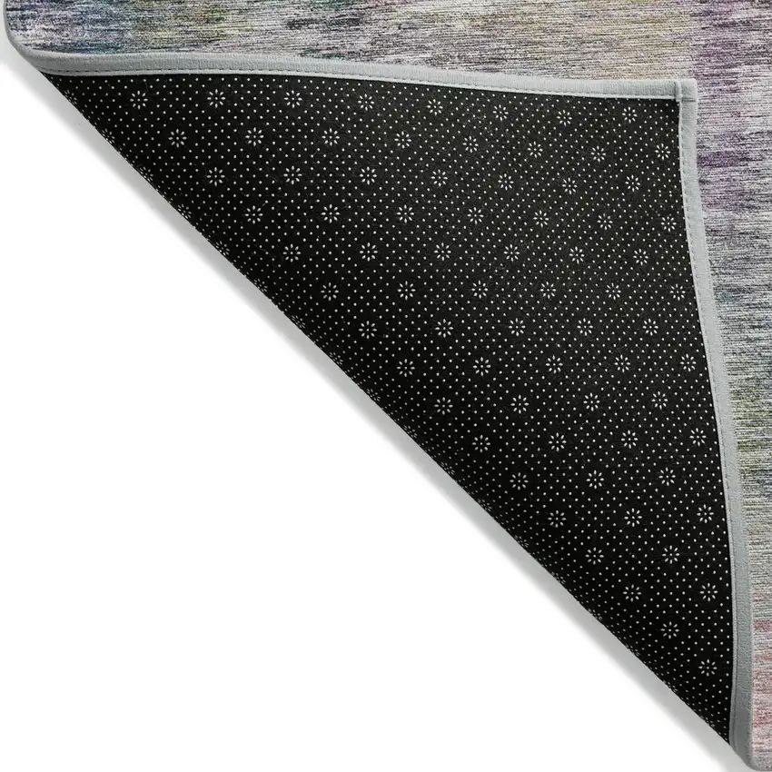Plum Purple And Ivory Abstract Washable Indoor Outdoor Area Rug Photo 4