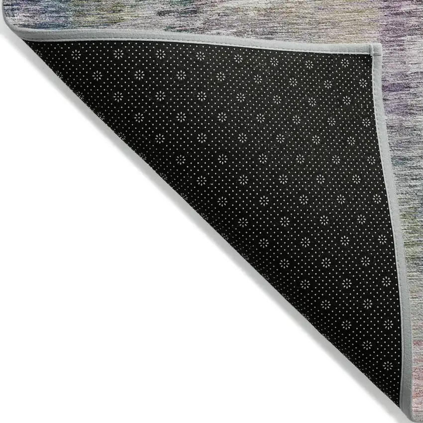 Plum Purple And Ivory Abstract Washable Indoor Outdoor Area Rug Photo 4