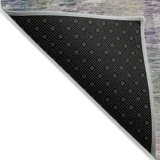 Plum Purple And Ivory Abstract Washable Indoor Outdoor Area Rug Photo 4
