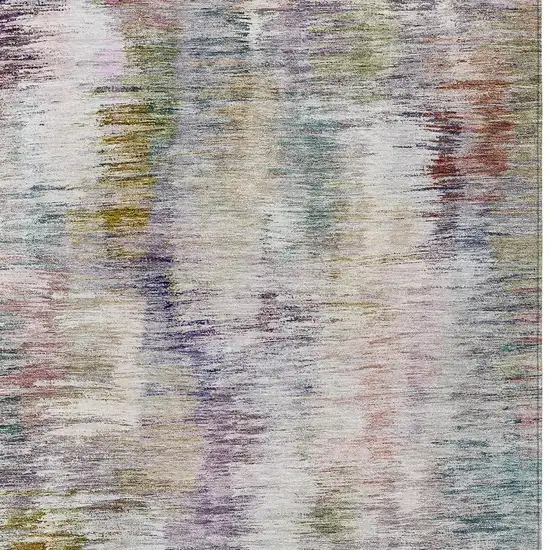 Plum Purple And Ivory Abstract Washable Indoor Outdoor Area Rug Photo 6