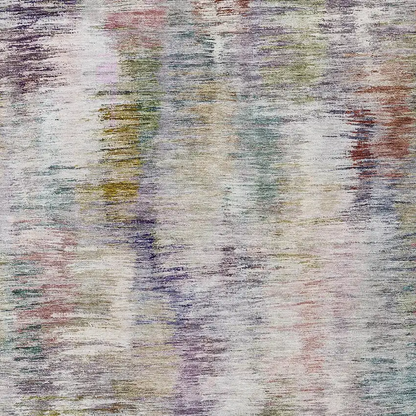 Plum Purple And Ivory Abstract Washable Indoor Outdoor Area Rug Photo 6