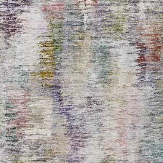 Plum Purple And Ivory Abstract Washable Indoor Outdoor Area Rug Photo 6