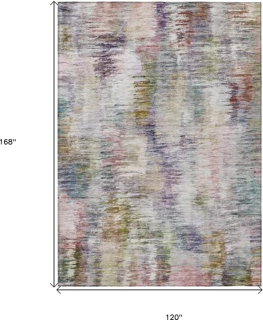 Plum Purple And Ivory Abstract Washable Indoor Outdoor Area Rug Photo 3