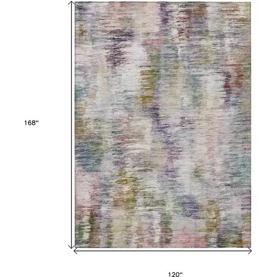 Plum Purple And Ivory Abstract Washable Indoor Outdoor Area Rug Photo 3