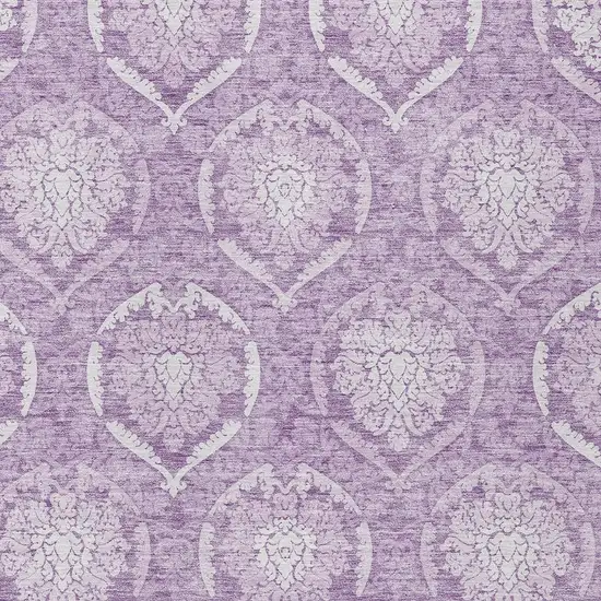 Plum Purple And Ivory Medallion Washable Indoor Outdoor Area Rug Photo 6