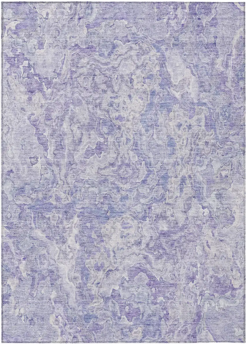 Plum Purple And Lavender Abstract Washable Indoor Outdoor Area Rug Photo 2
