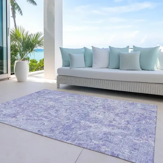 Plum Purple And Lavender Abstract Washable Indoor Outdoor Area Rug Photo 8