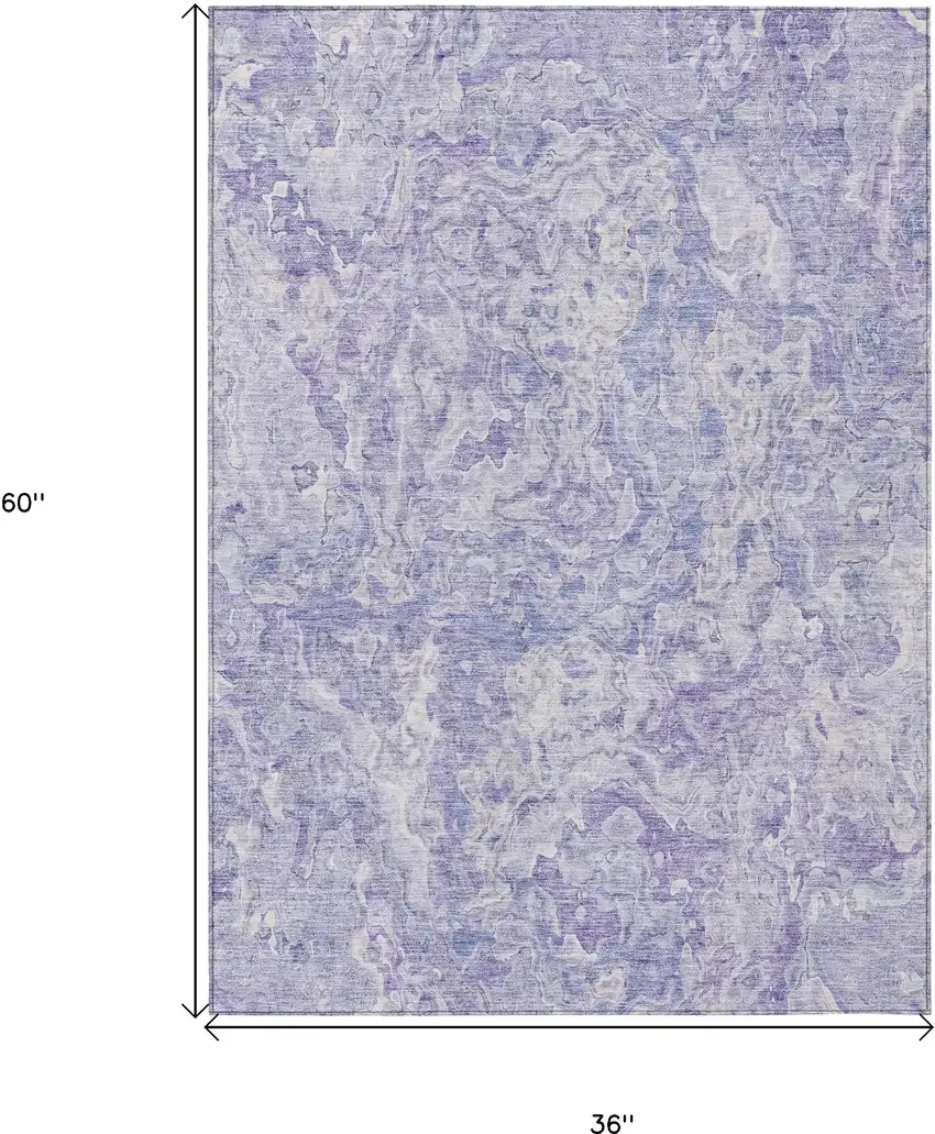 Plum Purple And Lavender Abstract Washable Indoor Outdoor Area Rug Photo 3