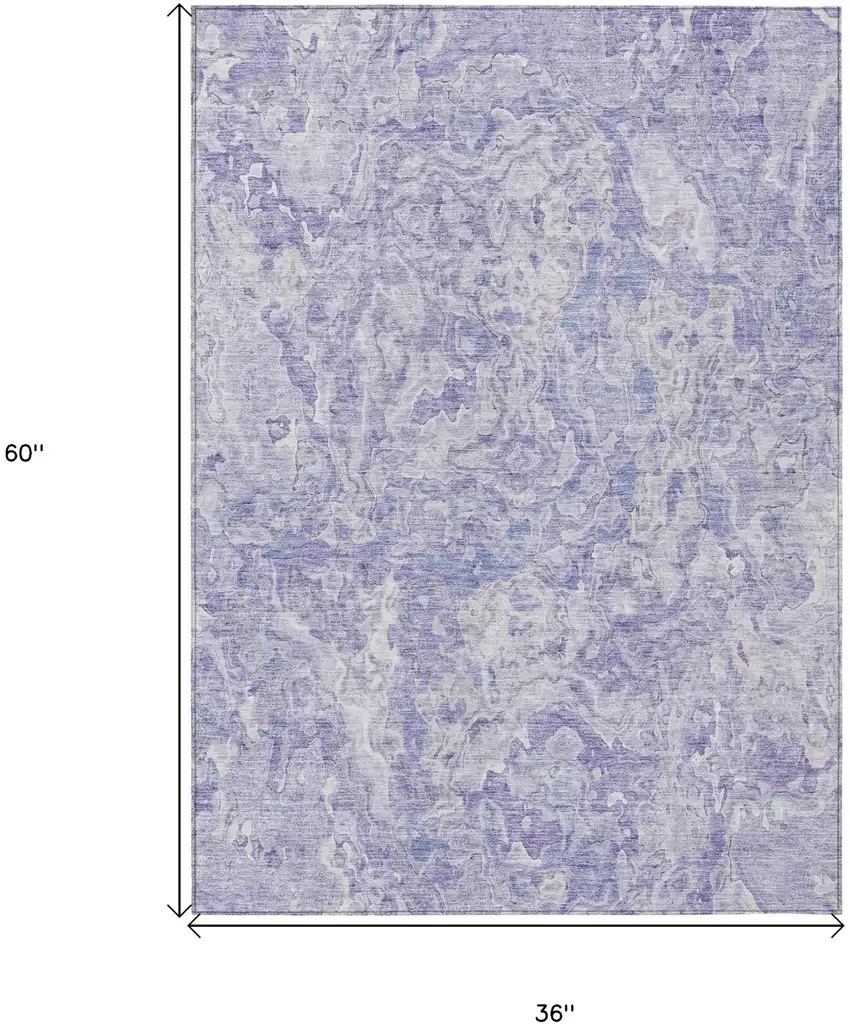 Plum Purple And Lavender Abstract Washable Indoor Outdoor Area Rug Photo 3
