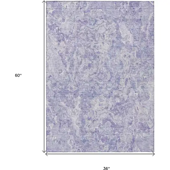 Plum Purple And Lavender Abstract Washable Indoor Outdoor Area Rug Photo 3