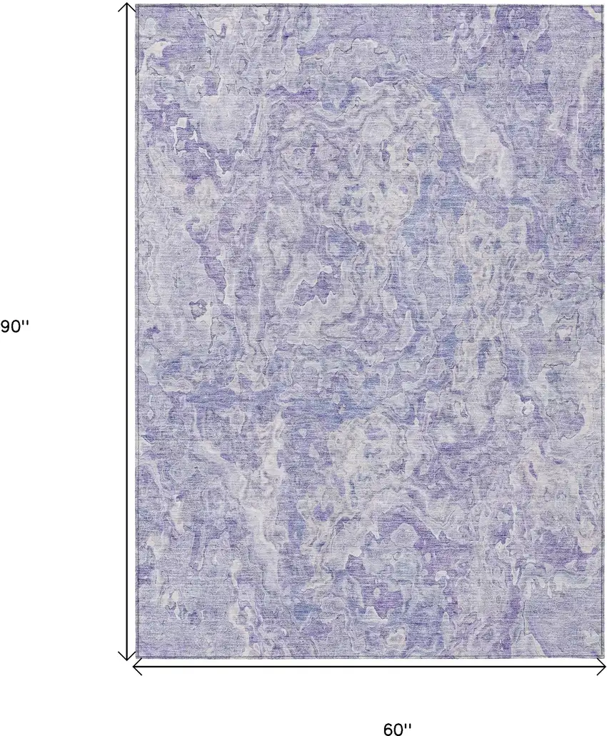 Plum Purple And Lavender Abstract Washable Indoor Outdoor Area Rug Photo 3