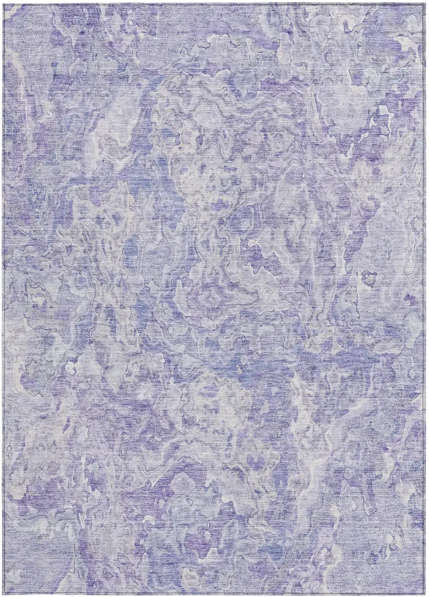 Plum Purple And Lavender Abstract Washable Indoor Outdoor Area Rug Photo 7