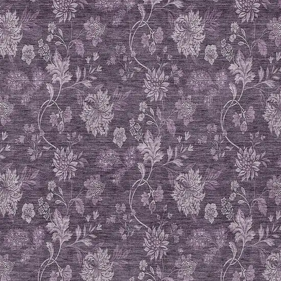 Plum Purple And Lavender Floral Washable Indoor Outdoor Area Rug Photo 6