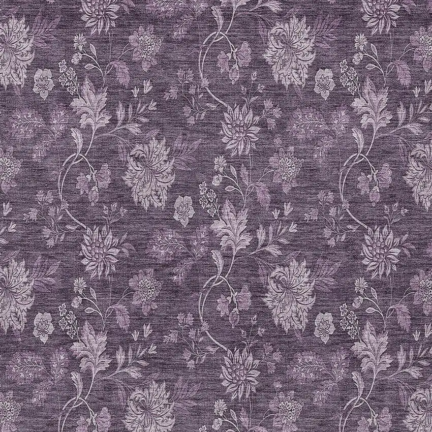 Plum Purple And Lavender Floral Washable Indoor Outdoor Area Rug Photo 6
