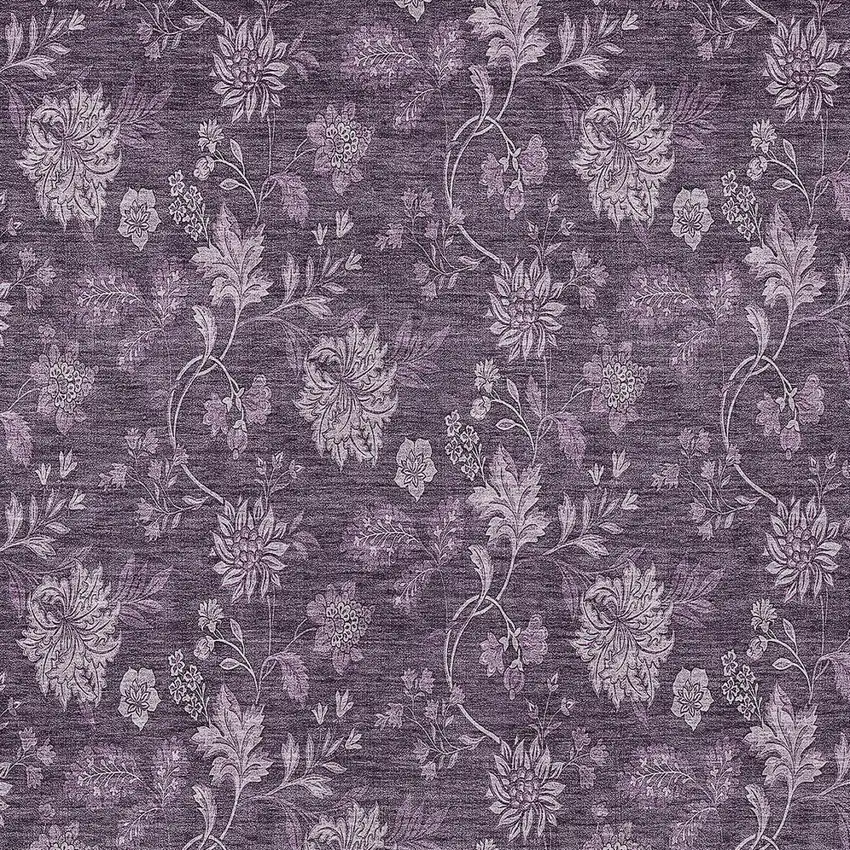 Plum Purple And Lavender Floral Washable Indoor Outdoor Area Rug Photo 6