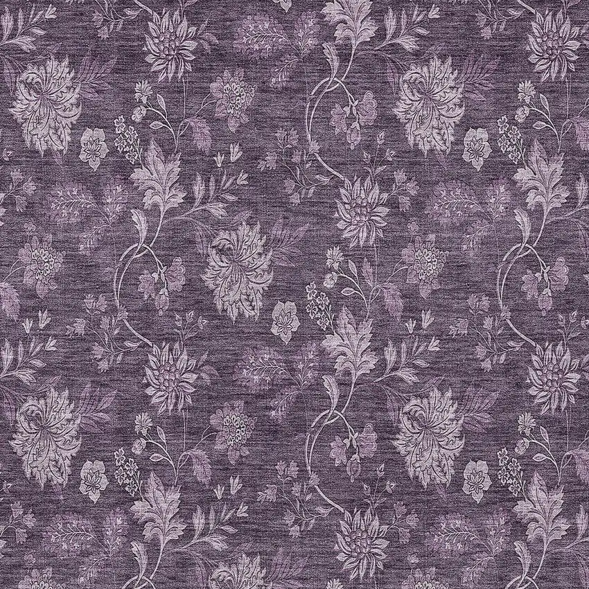 Plum Purple And Lavender Floral Washable Indoor Outdoor Area Rug Photo 6